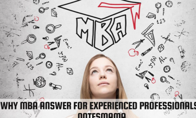 why mba answer for experienced professionals-notesmama